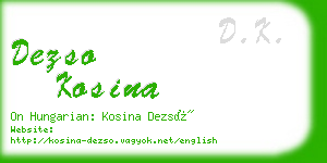 dezso kosina business card